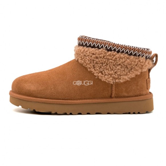 Ultra Mini Maxi Curly Boot - Chestnut