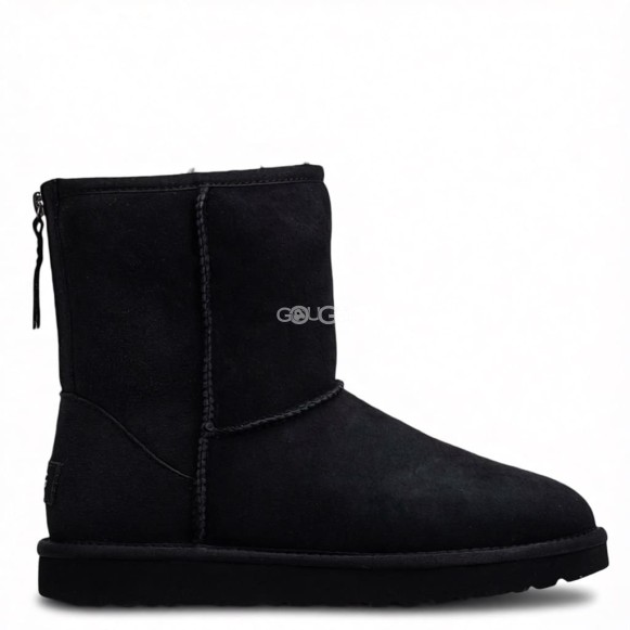 Женские короткие угги на молнии Ugg Classic Short Zip II Black (без камней)